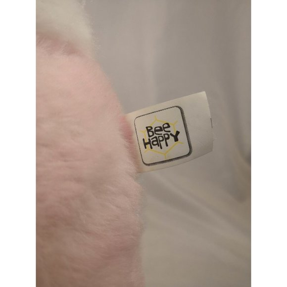 Kellytoy Pink Easter Bunny Rabbit Bee Happy Floppy Ears 10" tall Stuffed Animal - Picture 6 of 8